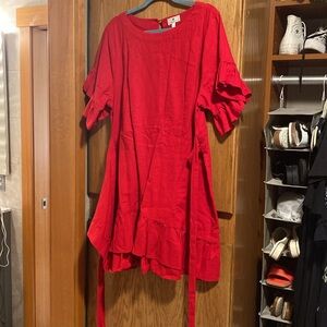 Red Ruffle Mini Dress